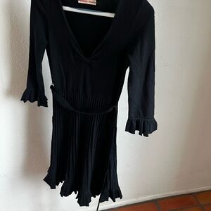 Rebecca Taylor Elegant Black Ruffle Dress